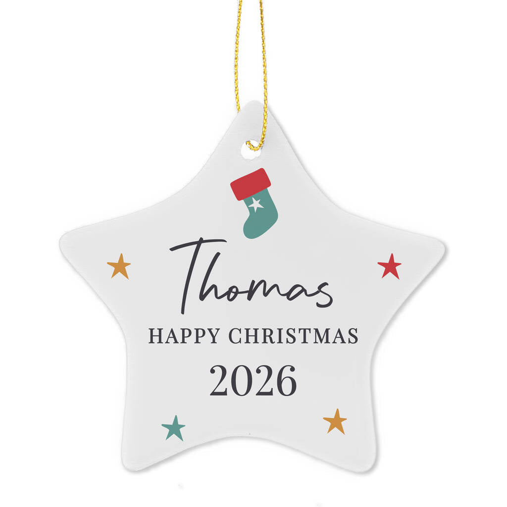 Personalised First Christmas Star Decoration – Baby And Children Gift