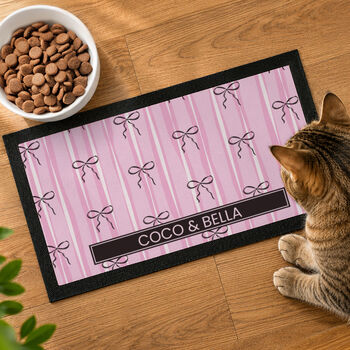 Personalised Pink Pet Feeding Mat For Dogs And Cats