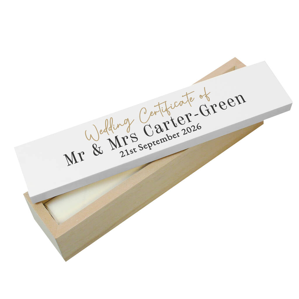 Personalised Wedding Gift Certificate Holder Wooden