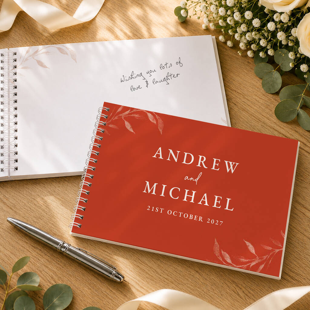 Personalised Wedding Guest Book Botanical Wedding Album