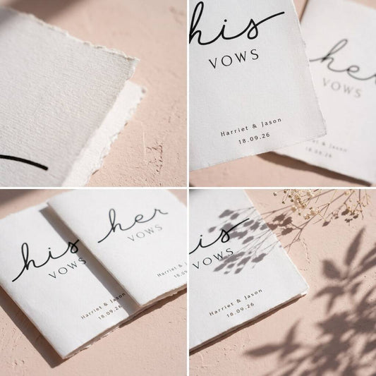 Personalised Wedding Vow Cards His And Her Vow Books