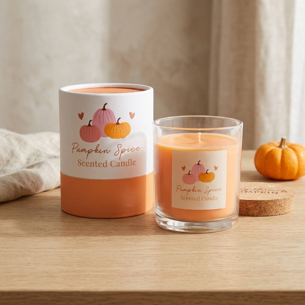 Pumpkin Spice Scented Candle Autumn Gift For Her