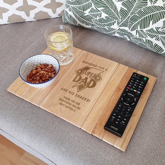 Super Dad Gifts Personalised Snacks Sofa Tray