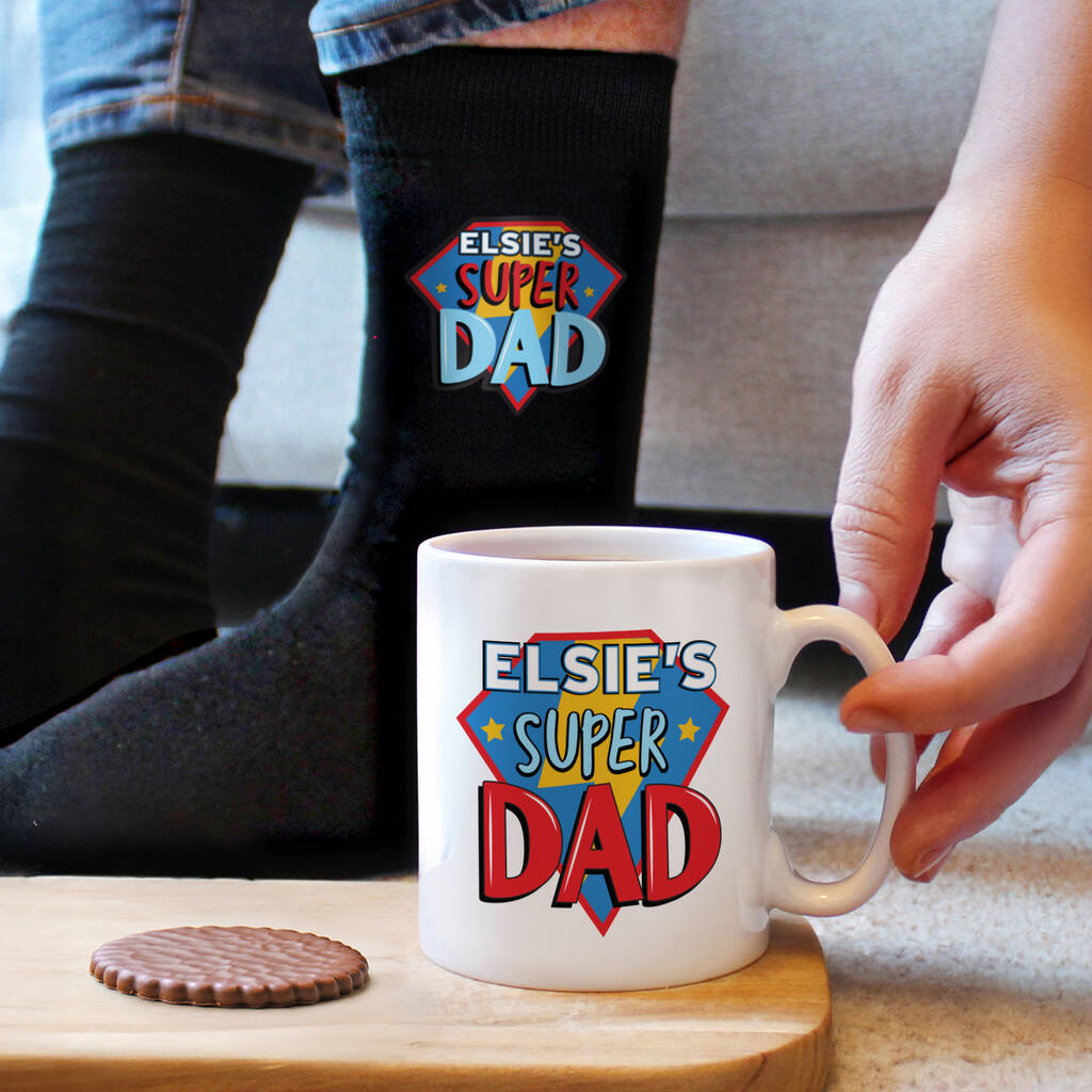Super Dad Mug And Socks Fathers Day Gift Set