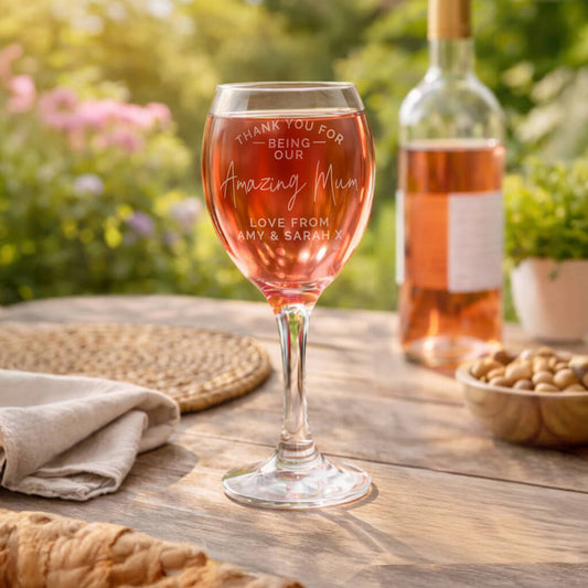 Thank You Gifts Personalised Wine Glass