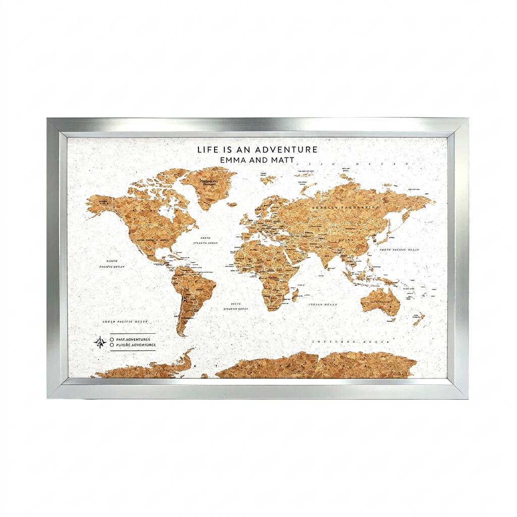 Travel Gifts World Map Cork Board With Pins
