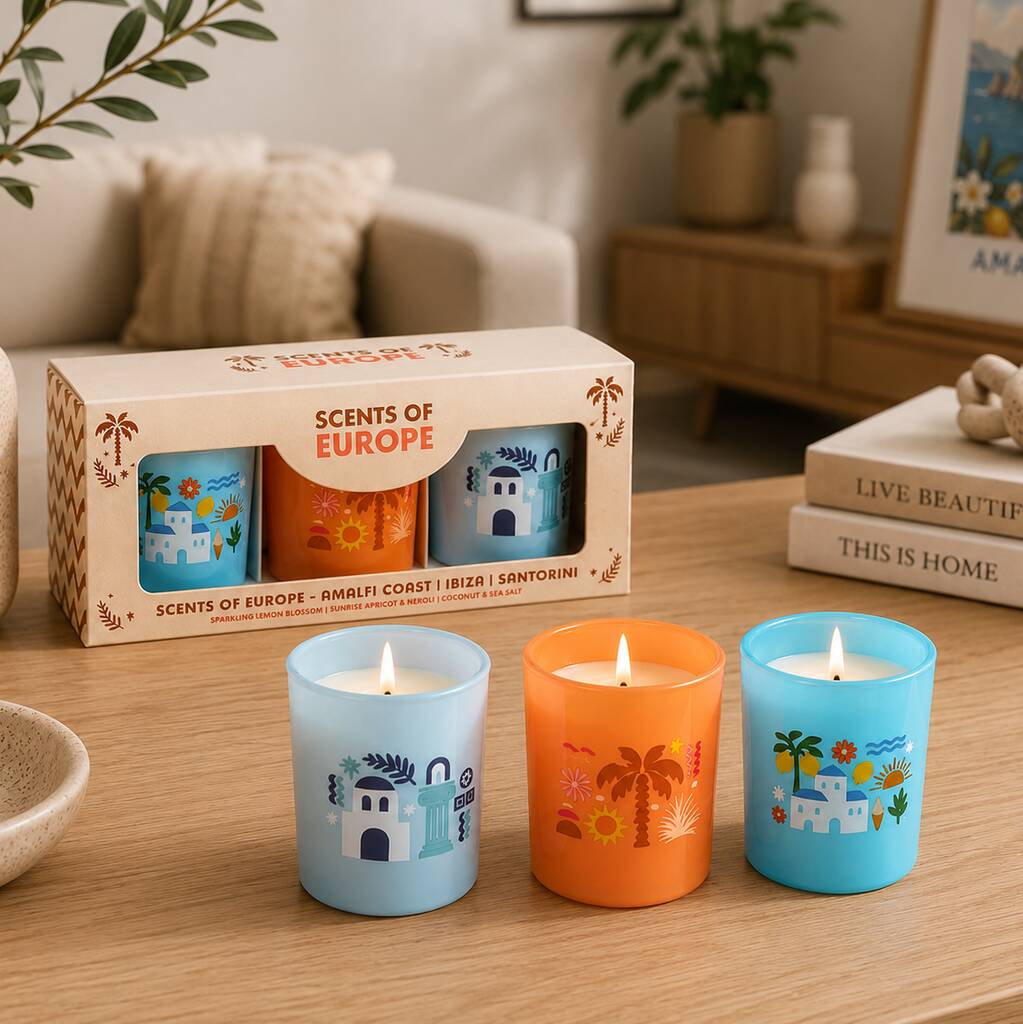 Travel Home Decor Candle Gift For Travellers Scents Of Europe Set