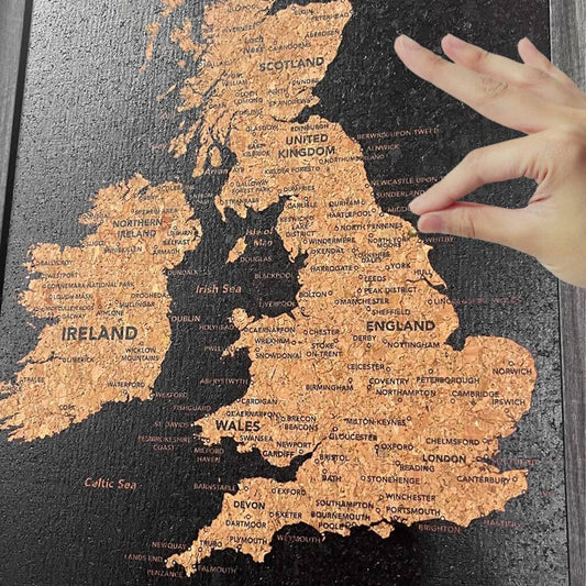 UK Cork Travel Map With Pins Traveller Gifts
