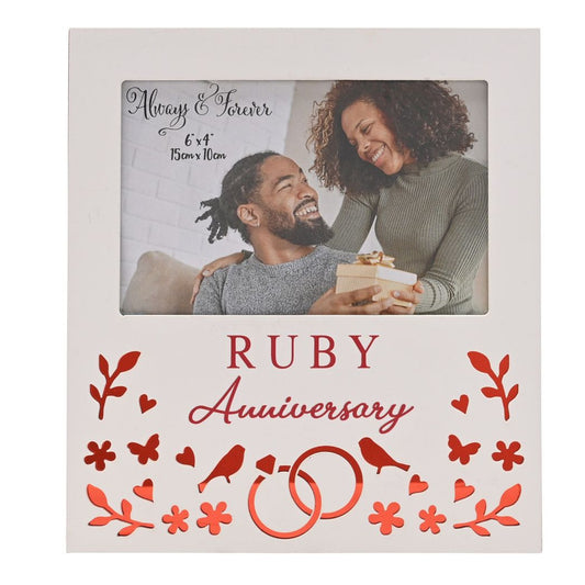Ruby Anniversary Gift Photo Frame 6 x 4ins