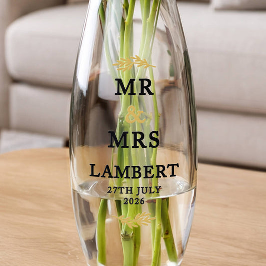 Wedding Anniversary Gifts Personalised Flower Vase Mr And Mrs