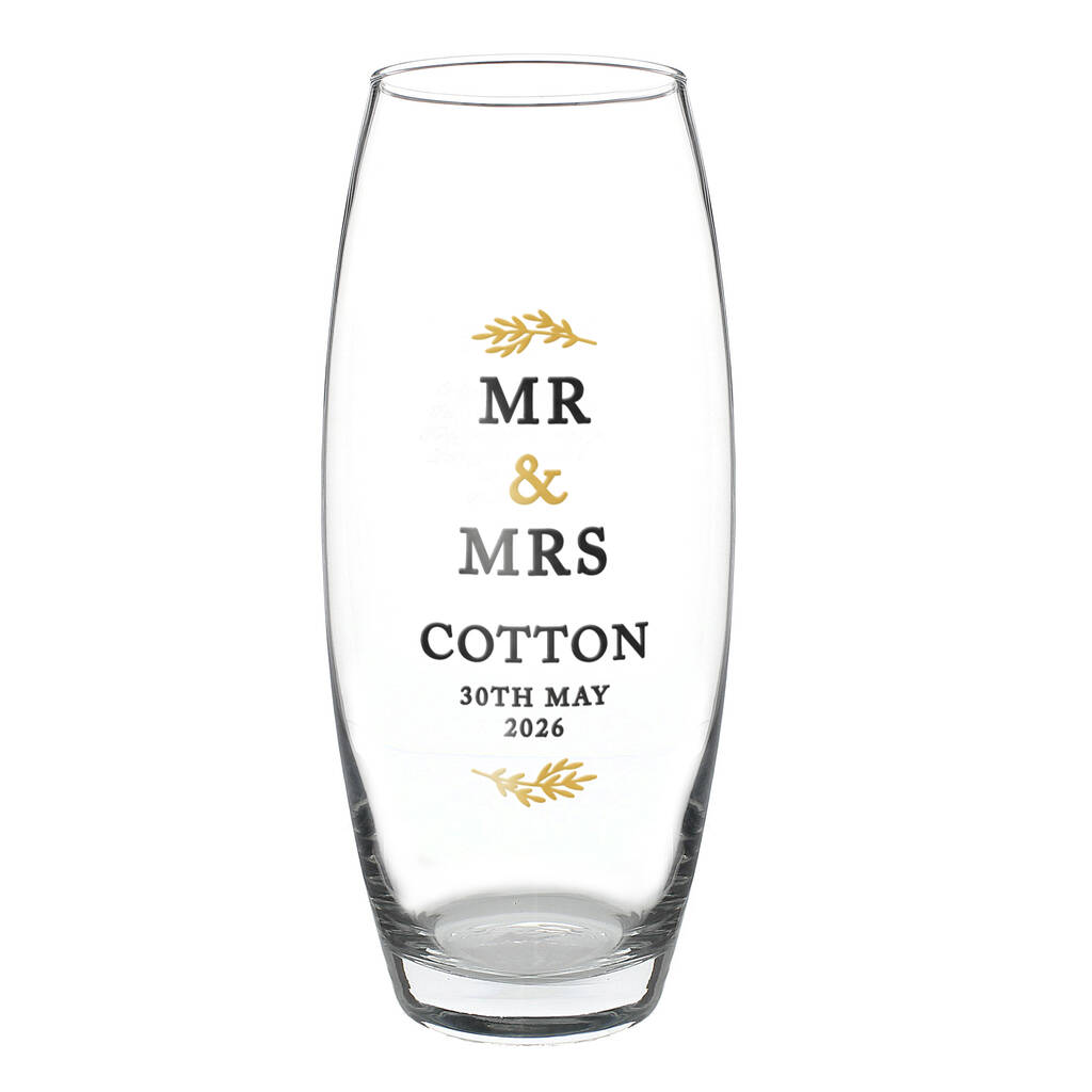 Wedding Anniversary Gifts Personalised Flower Vase Mr And Mrs