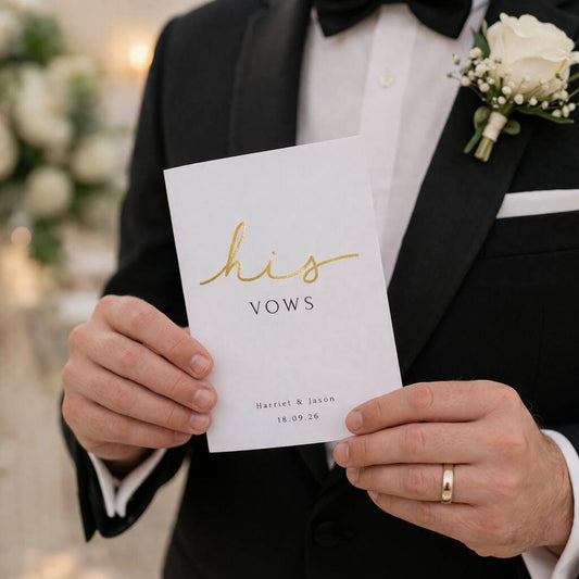Wedding Vow Cards His And Her Vows Book Set, A6