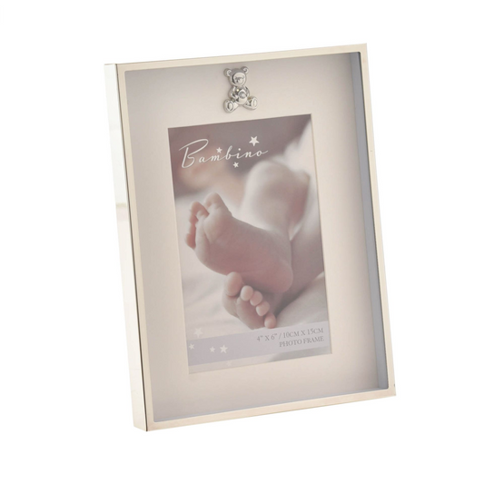 Baby Silver Plated Photo Frame Teddy 4" x 6"