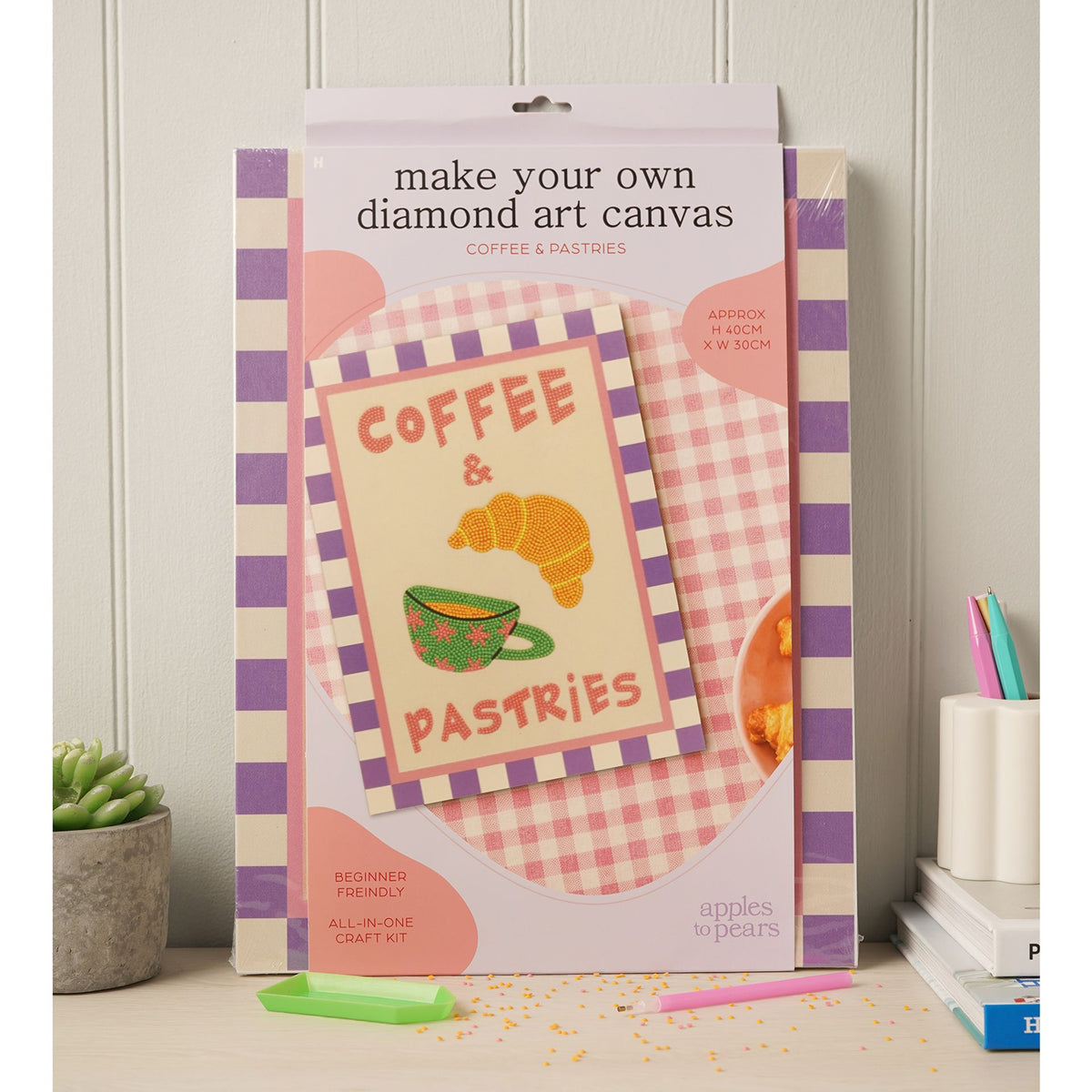 DIY Gifts Art Canvas Craft Set - Coffee and Pastries