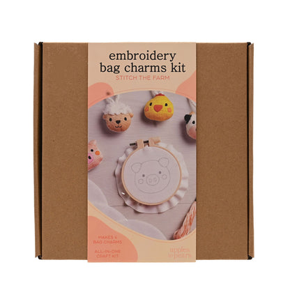 Craft Gifts Embroidery Set - Farm Bag Charms/Keyrings