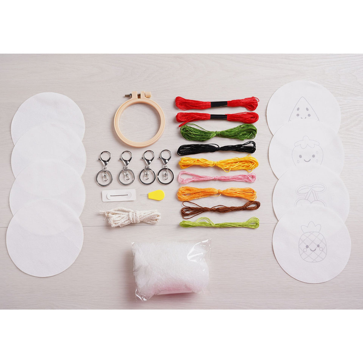 Craft Gifts Embroidery Set - Fruity Bag Charms/Keyrings