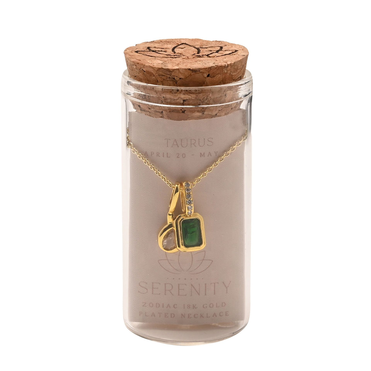 Serenity Zodiac 18k Gold Plated Necklace - Taurus