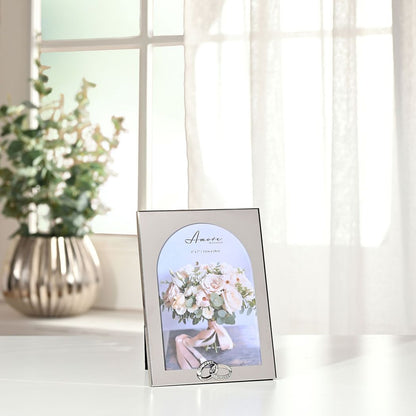 Amore Arch Photo Frame With Rings 5" x 7"