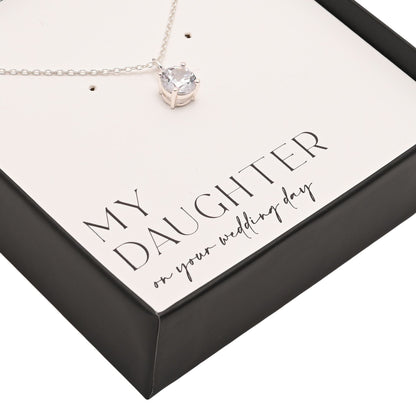 Amore Silver Plated Necklace Crystal Pendant - Daughter