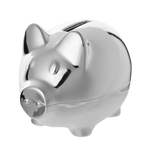 Silver Plated Piggy Money Box For Baby & Children
