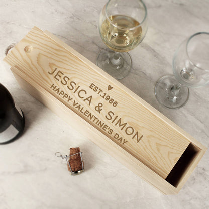 1st Anniversary Gifts Personalised Wine Bottle Box