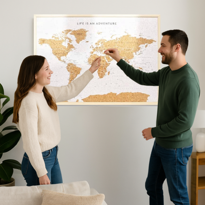 Travel Map With Push In Pins (Copy)