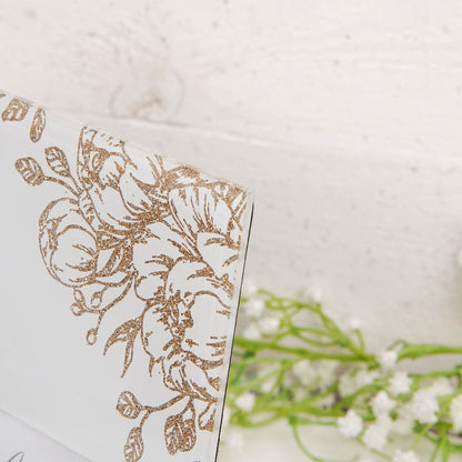 40 Wonderful Years Pale Grey Glass Gold Floral Frame 6" x 4"