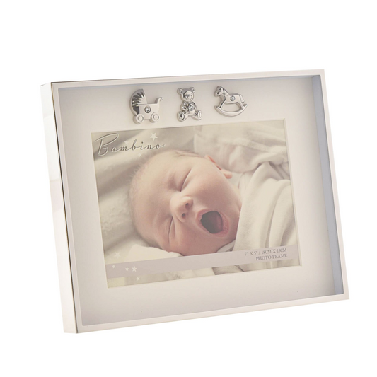 Baby Gifts  Silver Plated Border Photo Frame 7" x 5"