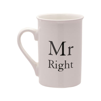 Amore 2 piece Mug Set - "Mr Right / Mrs Always Right"