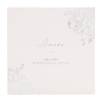 Amore Mr & Mrs Bottle Stop and Opener Set