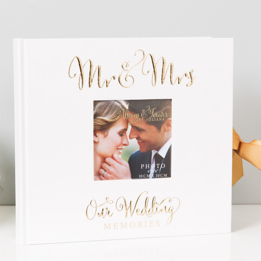 Our Wedding Photo Album Gold Foil  6"x8" - 23cm x 23cm