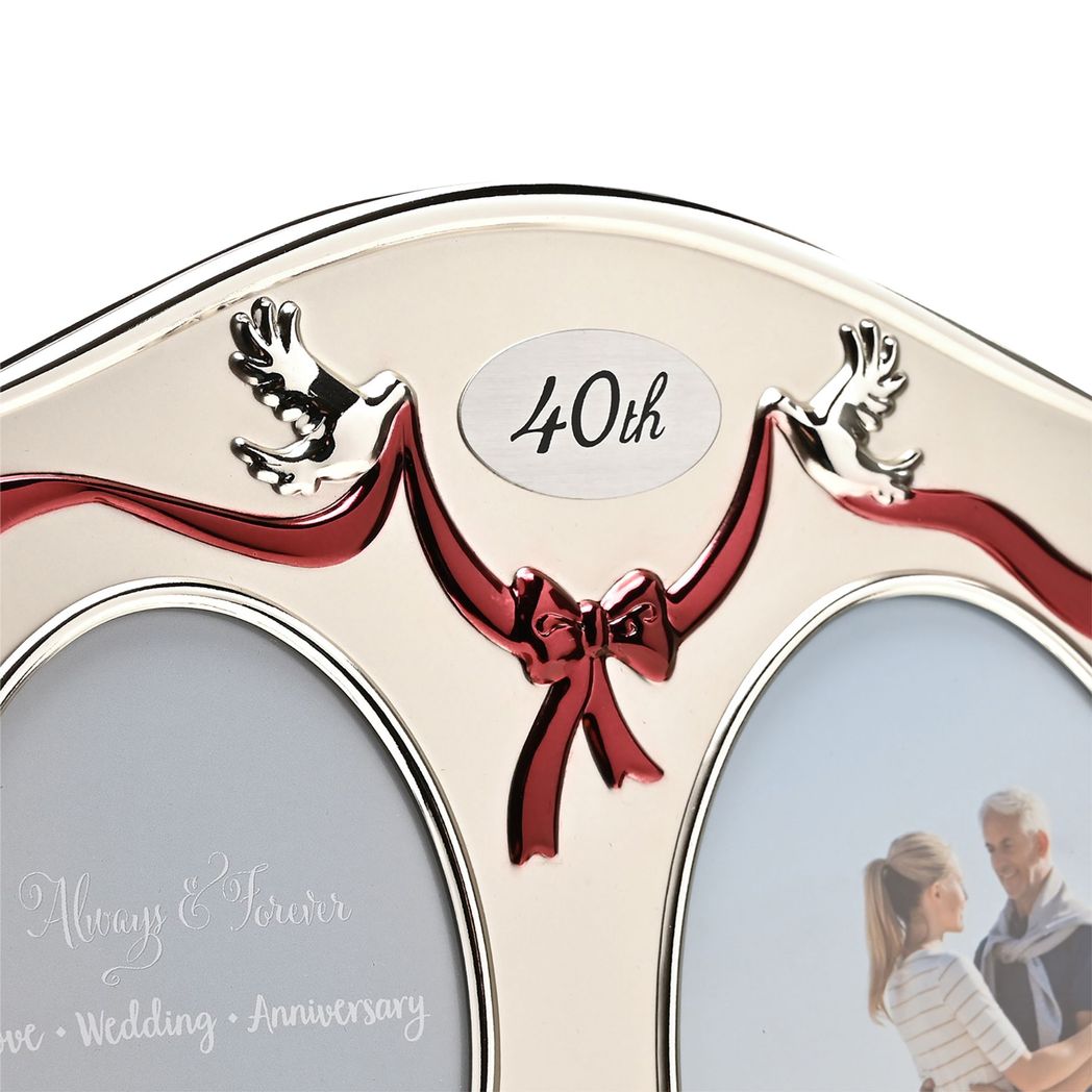 Photo Frame 2Tone S/Plated Double Anniversary - 40th
