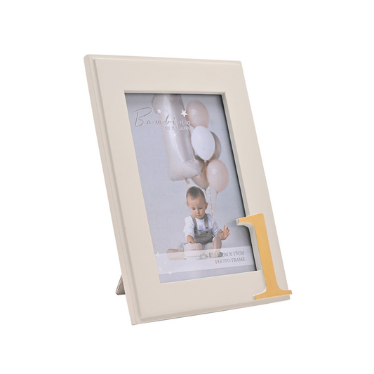 Baby's 1st Birthday Gift Photo Frame Gold 4" x 6"
