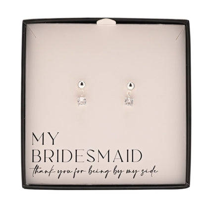 Amore Silver Plated Earrings Crystal - Bridesmaid