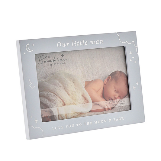 Baby Boy Wooden Photo Frame "Little Man"  6x4