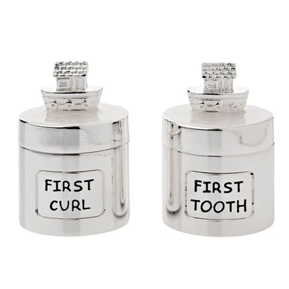 Hello Baby Silverplated Tooth & Curl Set Noah's Ark - Cream
