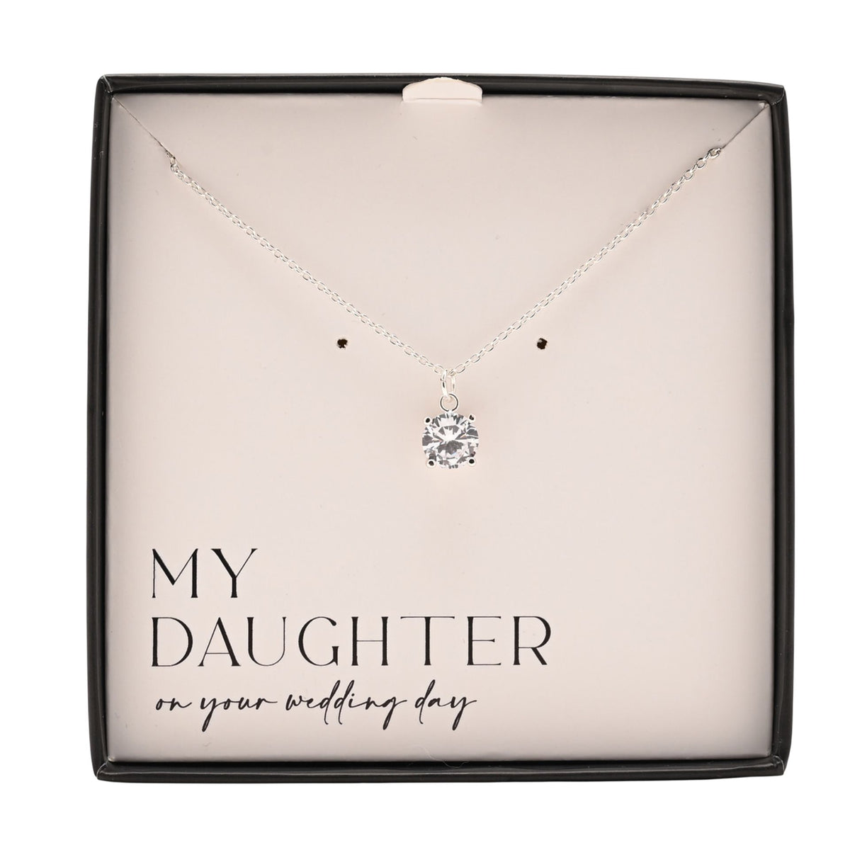 Amore Silver Plated Necklace Crystal Pendant - Daughter
