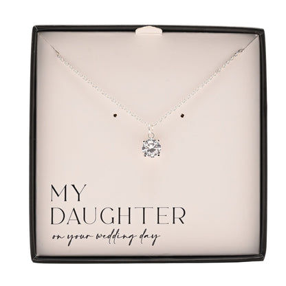 Amore Silver Plated Necklace Crystal Pendant - Daughter