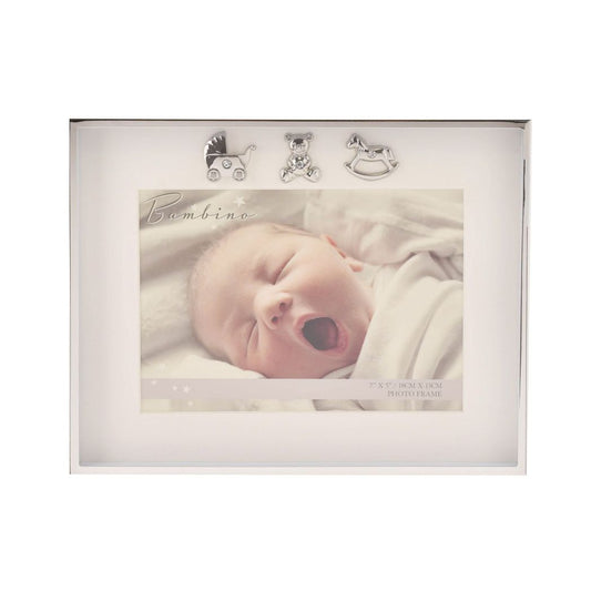Baby Gifts  Silver Plated Border Photo Frame 7" x 5"