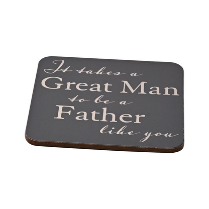 Amore Whisky Glass and Coaster Set - Father of the Bride