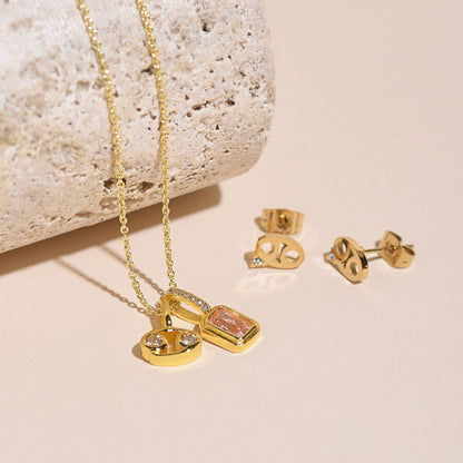 Serenity Zodiac 18k Gold Plated Earrings - Cancer