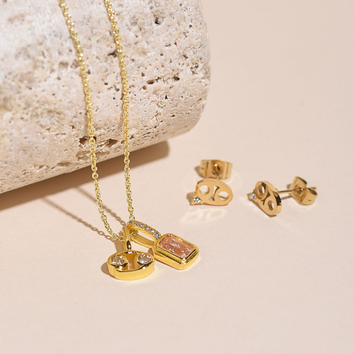 Serenity Zodiac 18k Gold Plated Necklace - Cancer