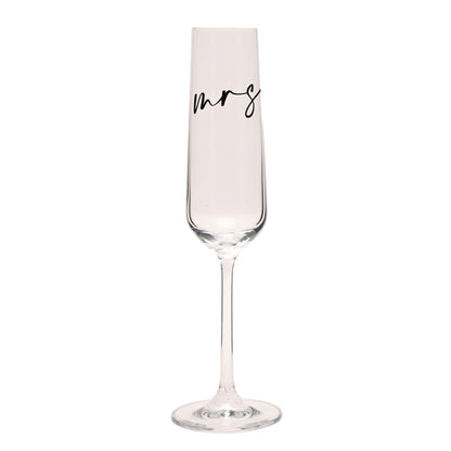 Amore Champagne Flute Black Words - Mrs