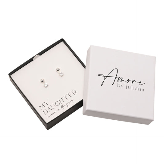Daughter Gift - Silver Plated Earrings Crystal
