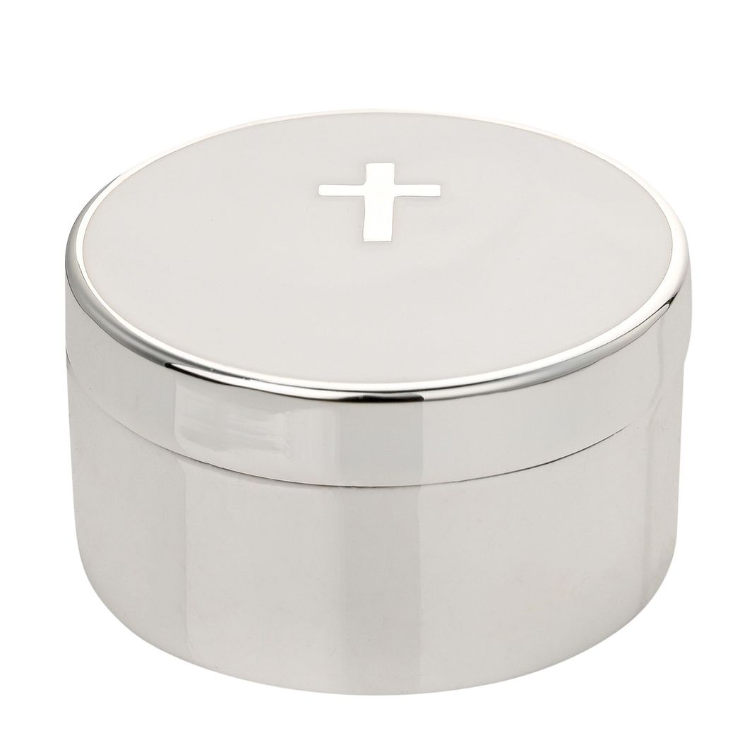 Christening Gifts Silver Plated Cross Trinket Box