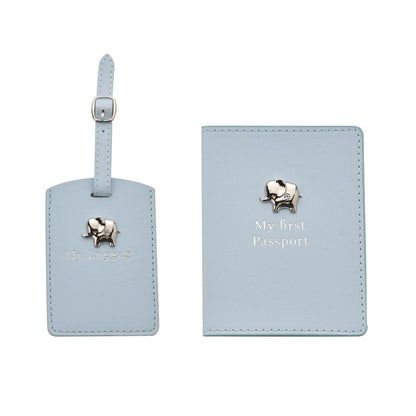 Gifts For Boys Passport Holder and Luggage Tag Set - Blue