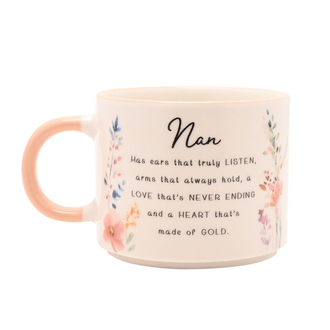 Nan Gifts - Floral Peach Mug - Nan