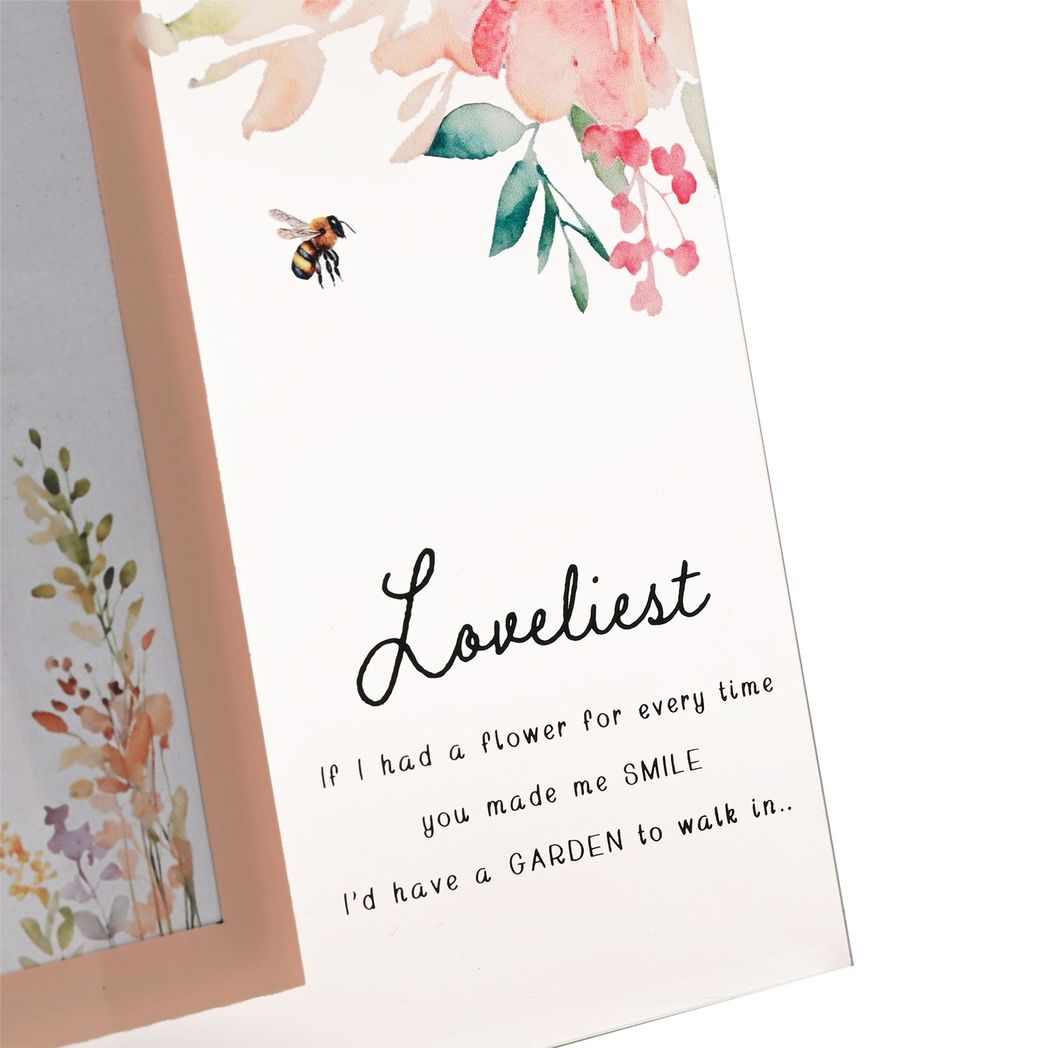 Gifts For Her - Floral Glass Photo Frame - Loveliest