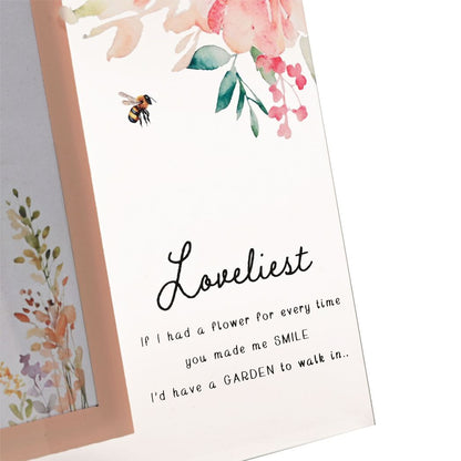 Gifts For Her - Floral Glass Photo Frame - Loveliest