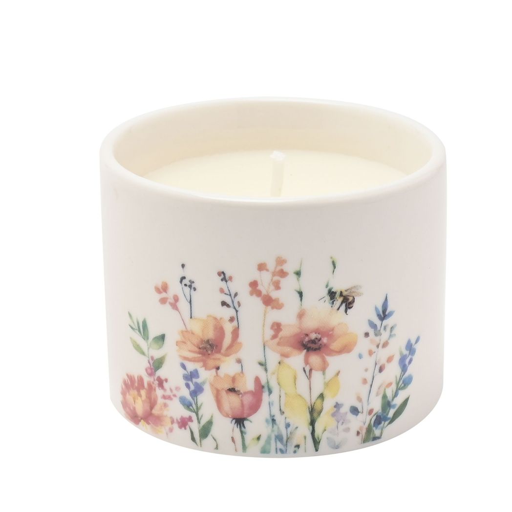 Mum Gifts - Floral Ceramic Candle 100g - Mum